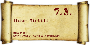 Thier Mirtill névjegykártya